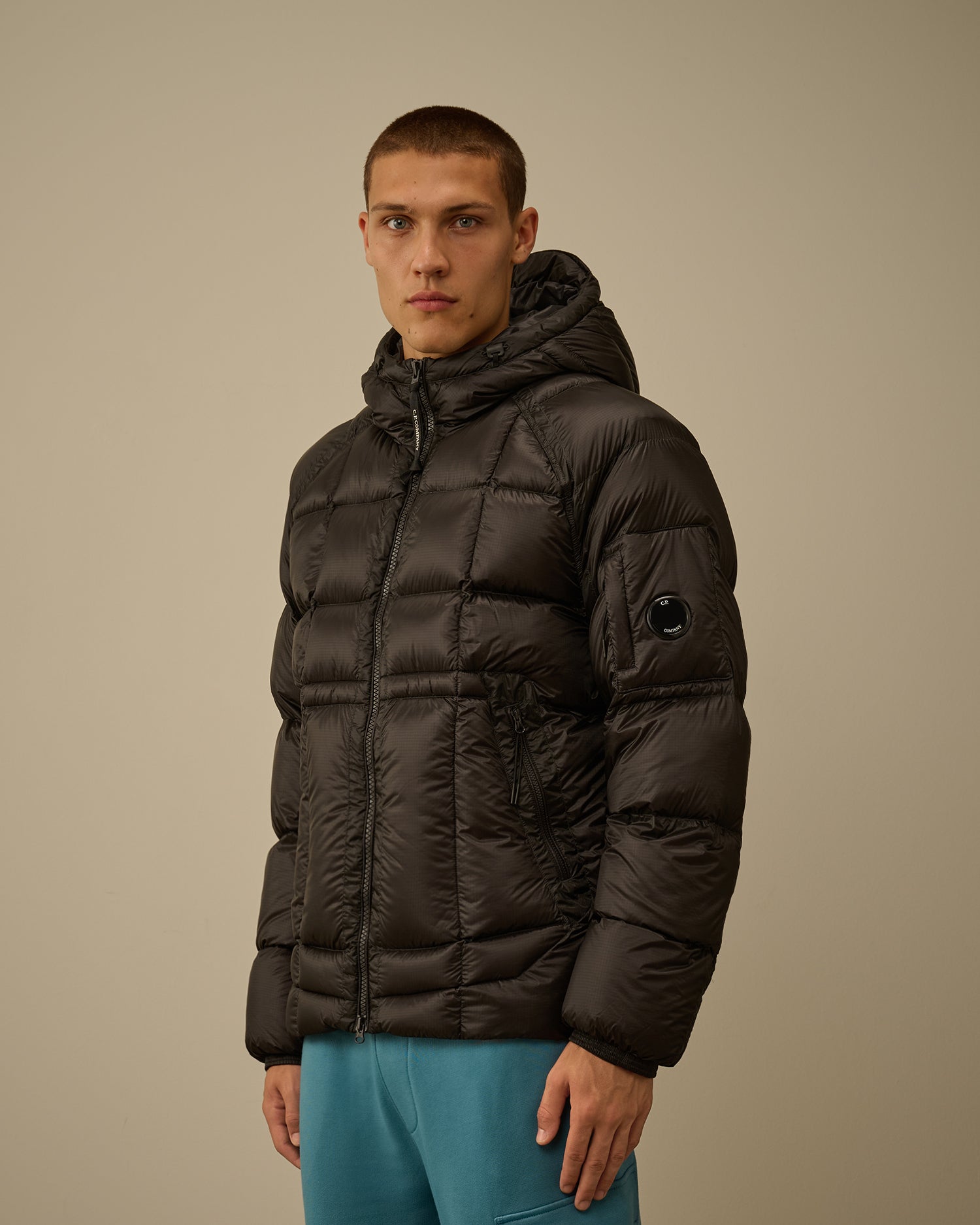 C.P  Hooded Down Puffer -  BLACK