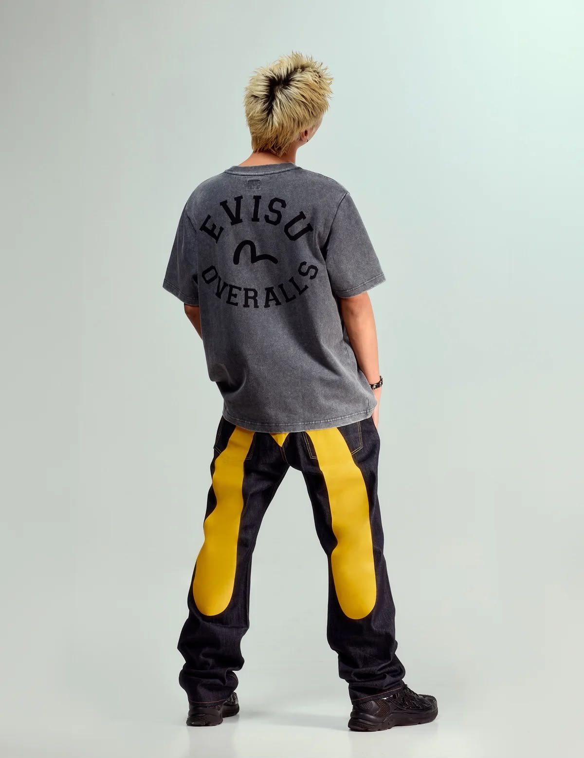 Daicock Yellow Print Baggy-Fit Jeans #2000